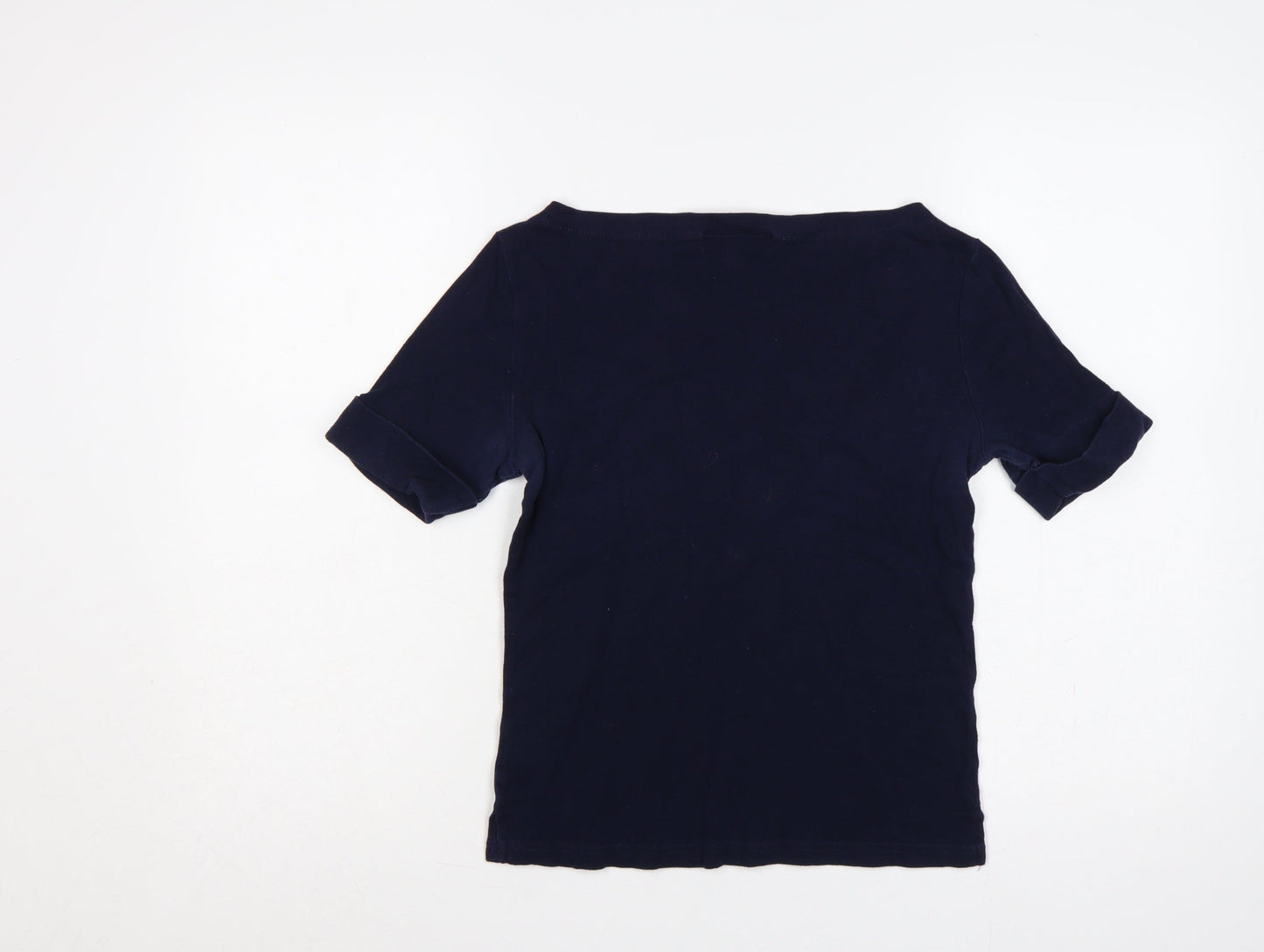 Lauren Ralph Lauren Women Navy Petite S Cotton Basic T-Shirt