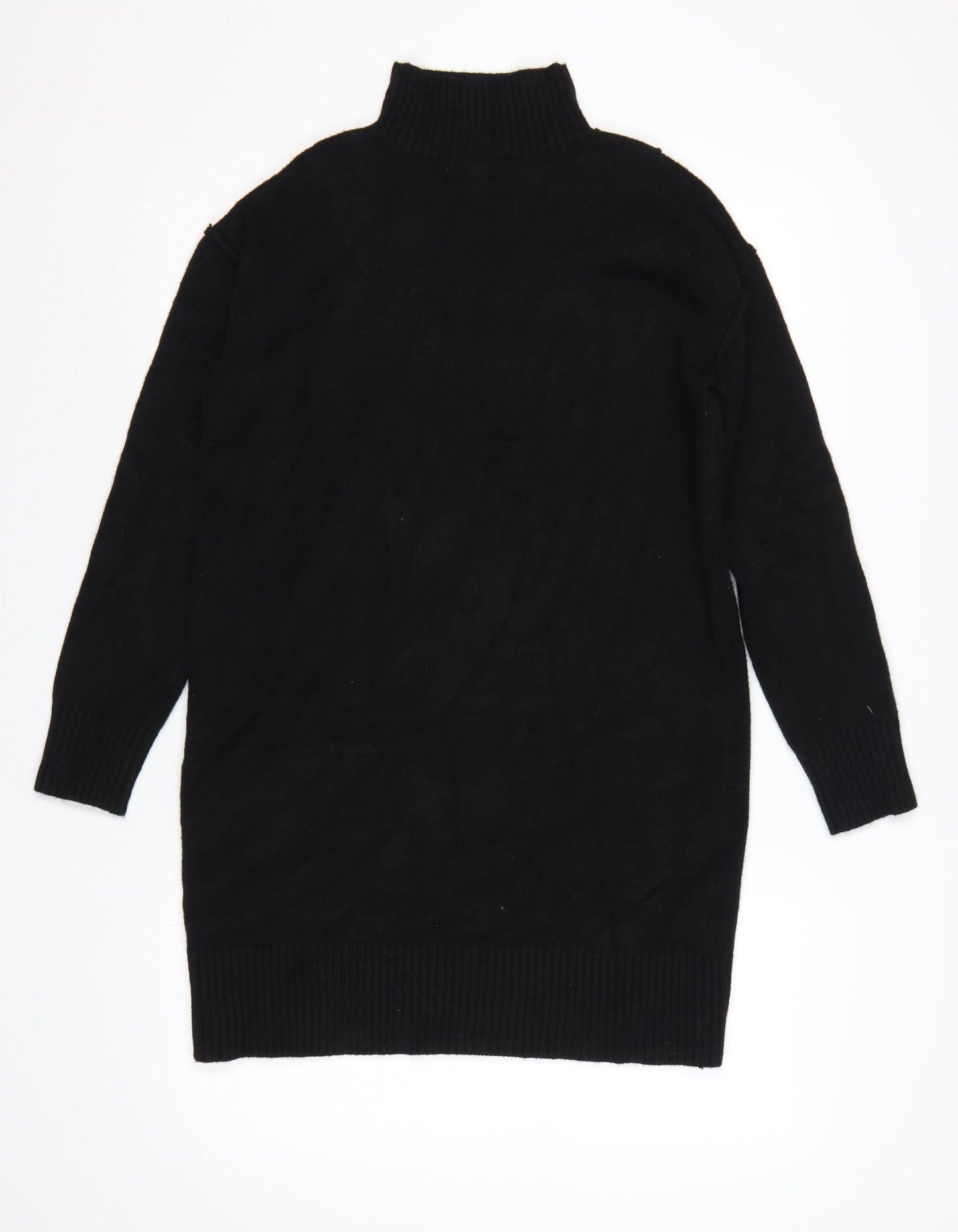 River Island Women Black S High Neck Knit Jumper Dress