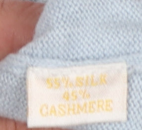 The Cashmere Company Women Blue S Silk Cashmere Roll Neck Jumper
