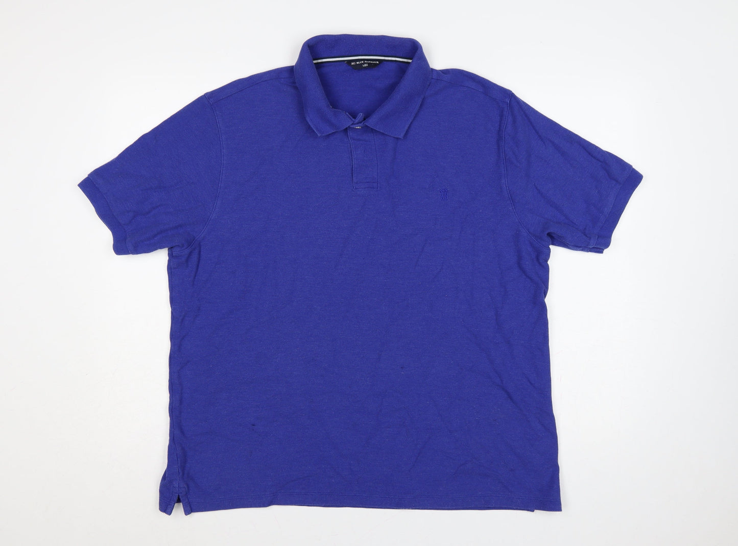 Marks and Spencer Men Cobalt Blue XL Blue Harbour Cotton Blend Polo Shirt