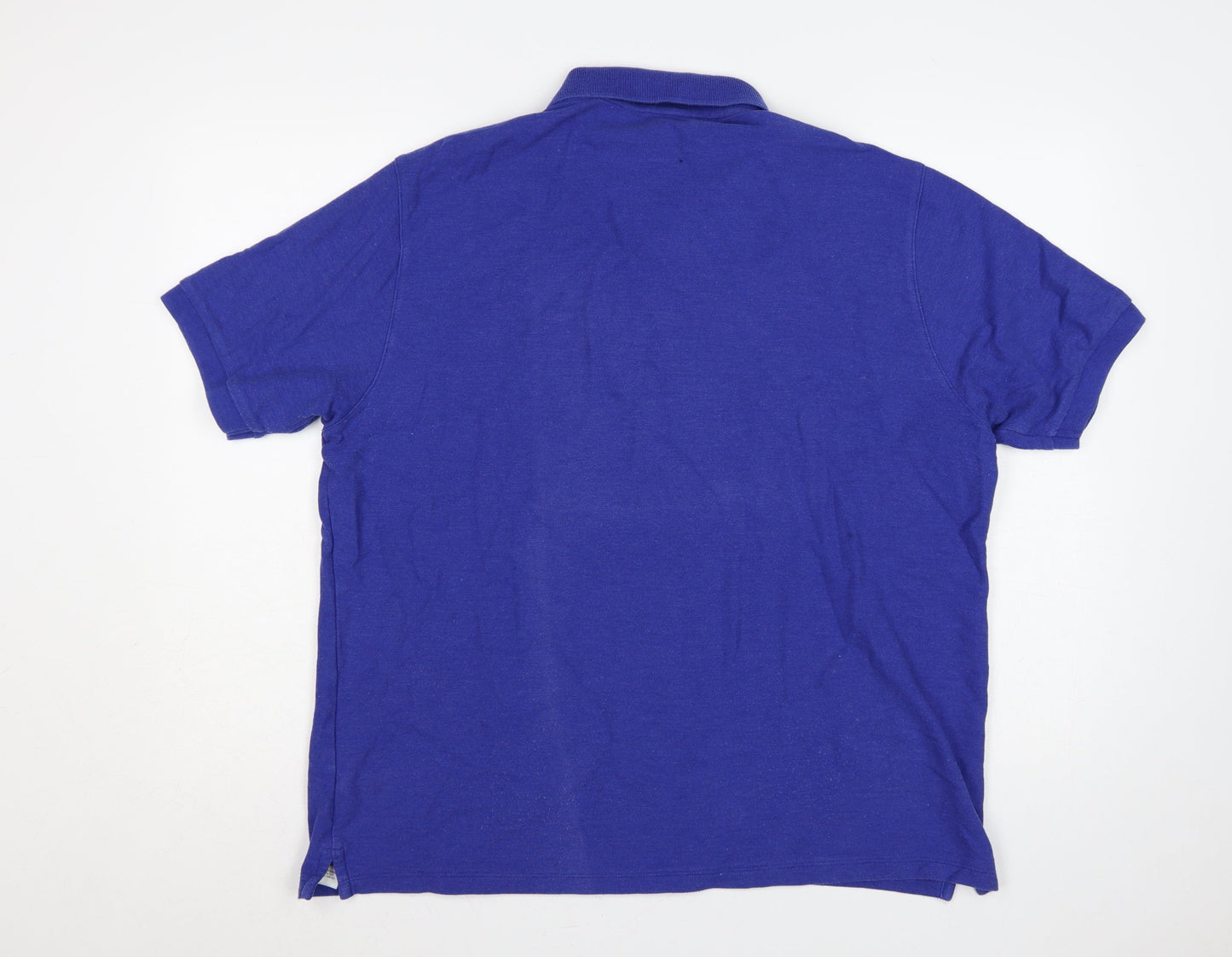 Marks and Spencer Men Cobalt Blue XL Blue Harbour Cotton Blend Polo Shirt