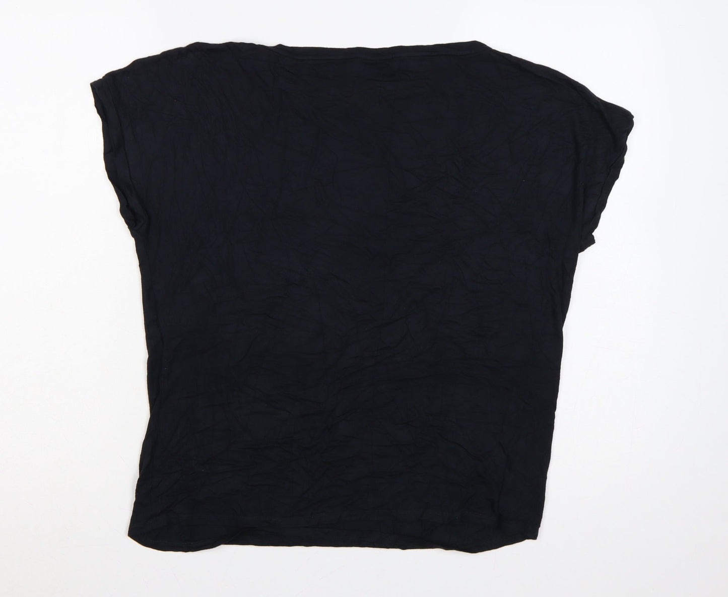 Mint Velvet Women Black L Sequin Star Crew Neck Jersey T-Shirt