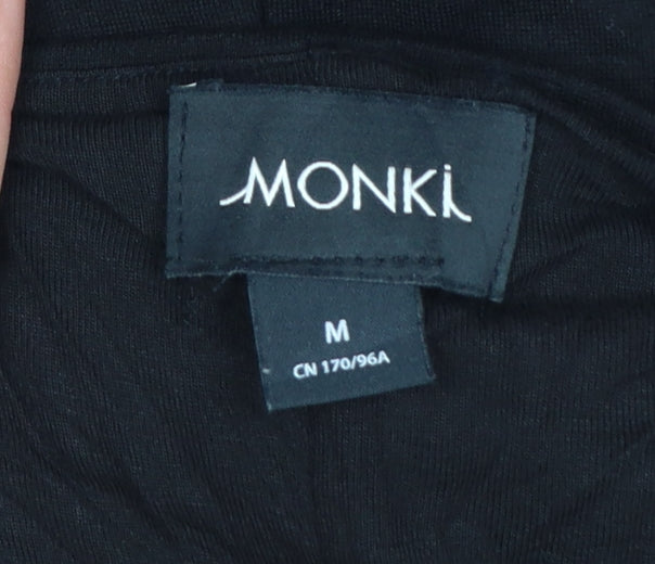 Monki Women Black UK 14 Basic Zip Front Sleeveless Bodycon Mini Dress