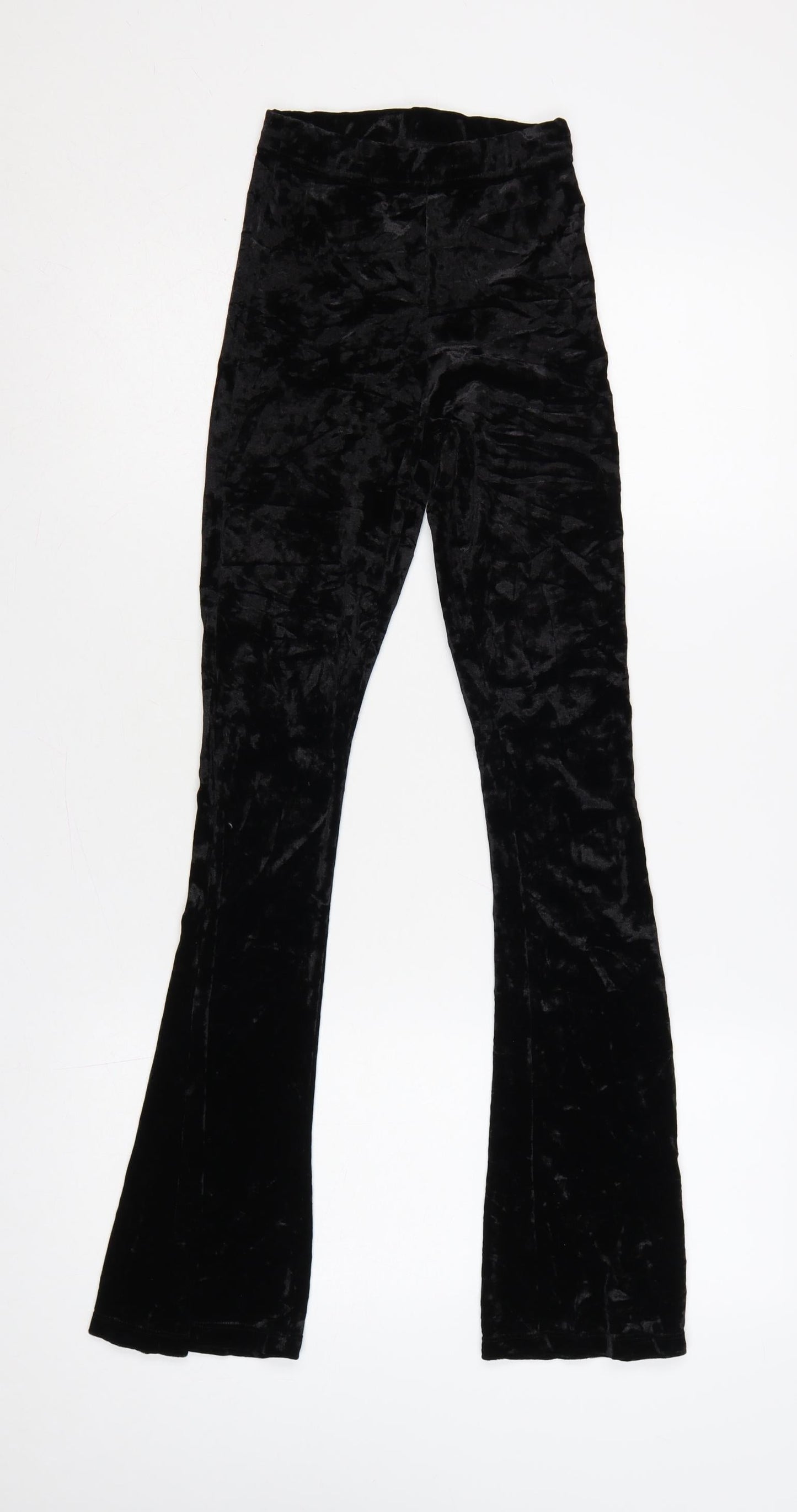 Topshop Women’s Black Petite UK 4 Velvet Flared Leggings