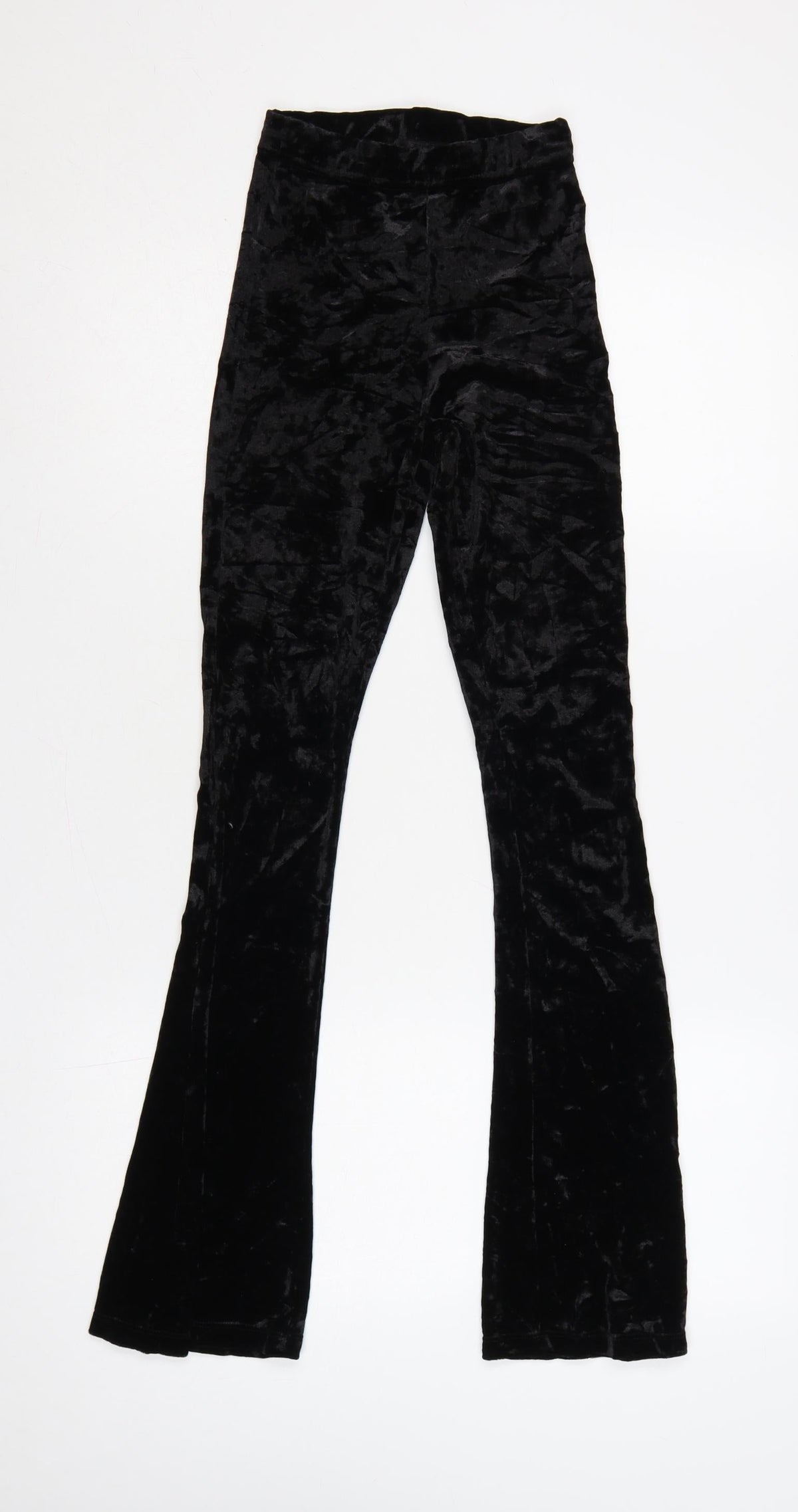 Topshop Women’s Black Petite UK 4 Velvet Flared Leggings
