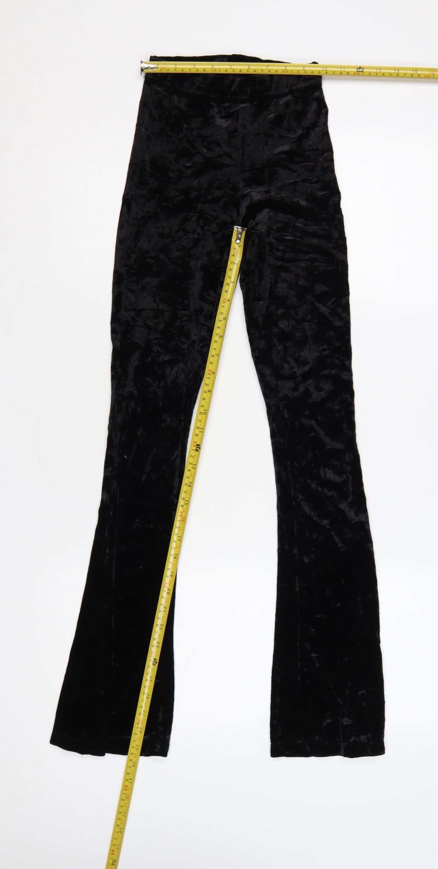 Topshop Women’s Black Petite UK 4 Velvet Flared Leggings