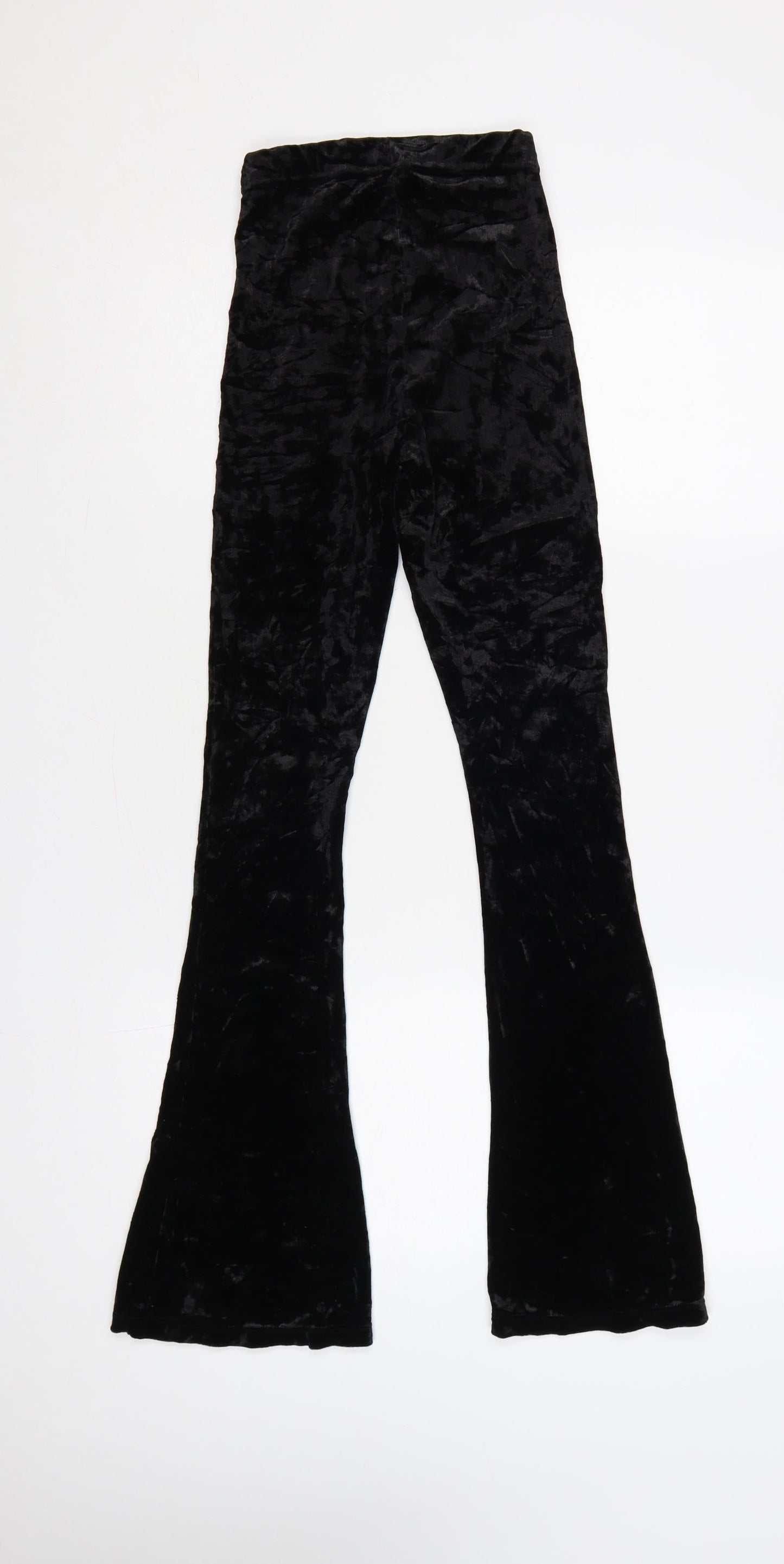 Topshop Women’s Black Petite UK 4 Velvet Flared Leggings