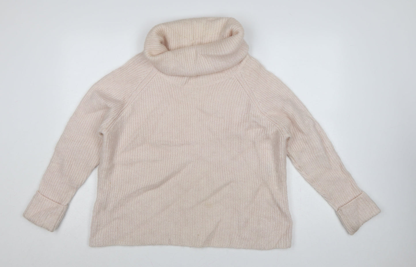 Mint Velvet Women Pink UK 16 Mohair Blend Roll Neck Pullover Jumper
