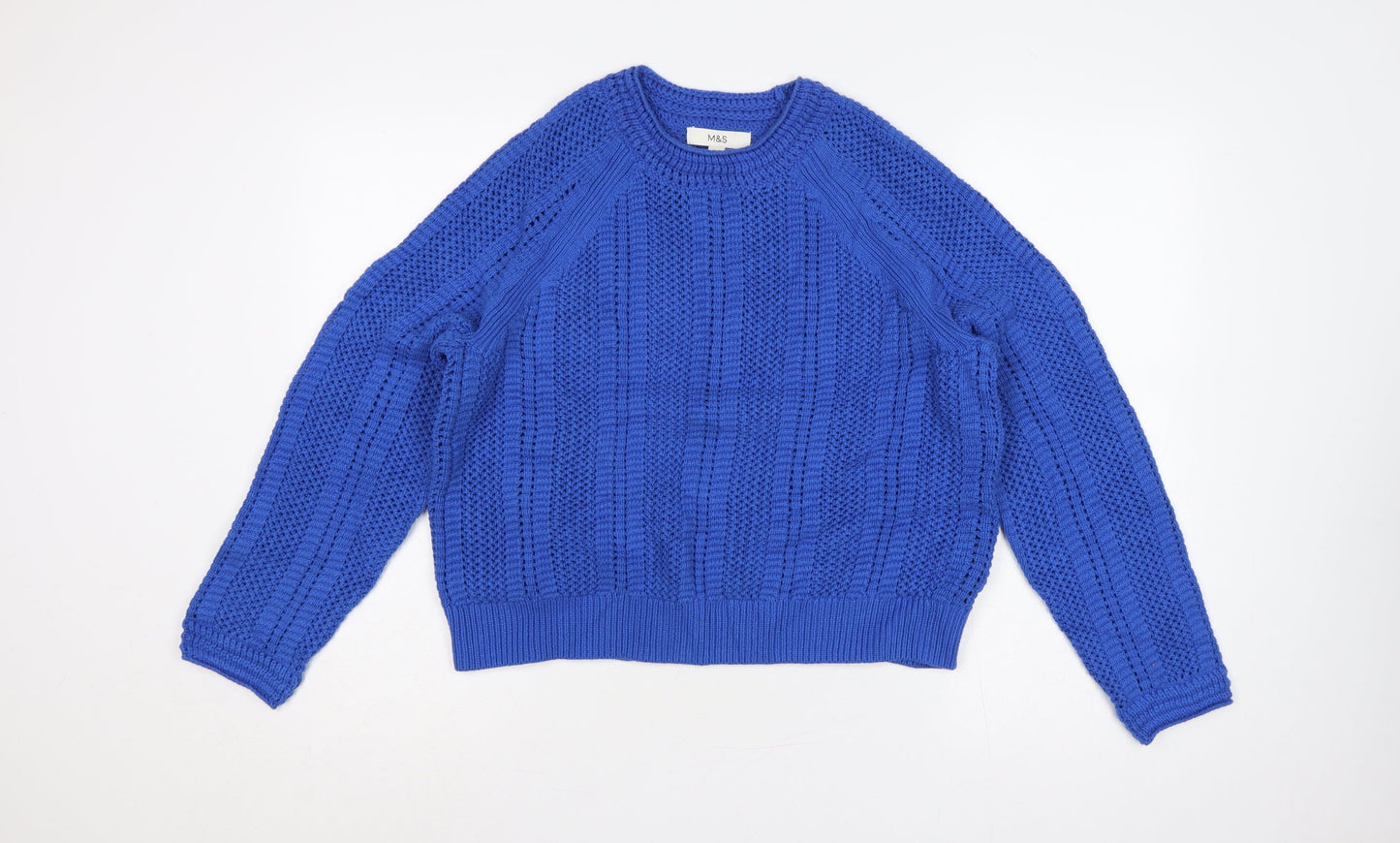 Marks and Spencer Women’s Blue M Chunky Knit Crew Neck Jumper