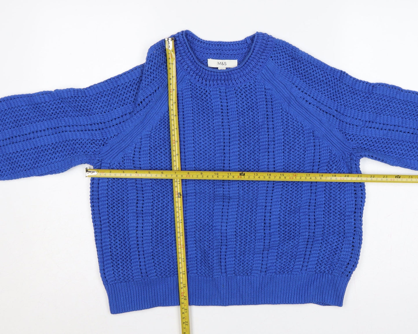 Marks and Spencer Women’s Blue M Chunky Knit Crew Neck Jumper