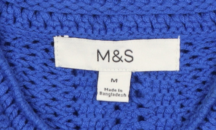 Marks and Spencer Women’s Blue M Chunky Knit Crew Neck Jumper