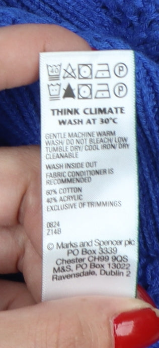 Marks and Spencer Women’s Blue M Chunky Knit Crew Neck Jumper