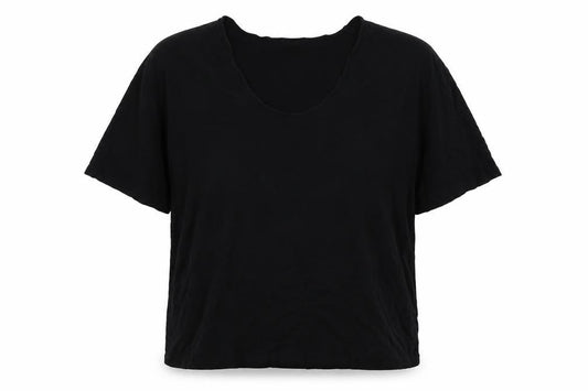 By Malene Birger Women Black XL Cevina Lyocell Scoop Neck T-Shirt