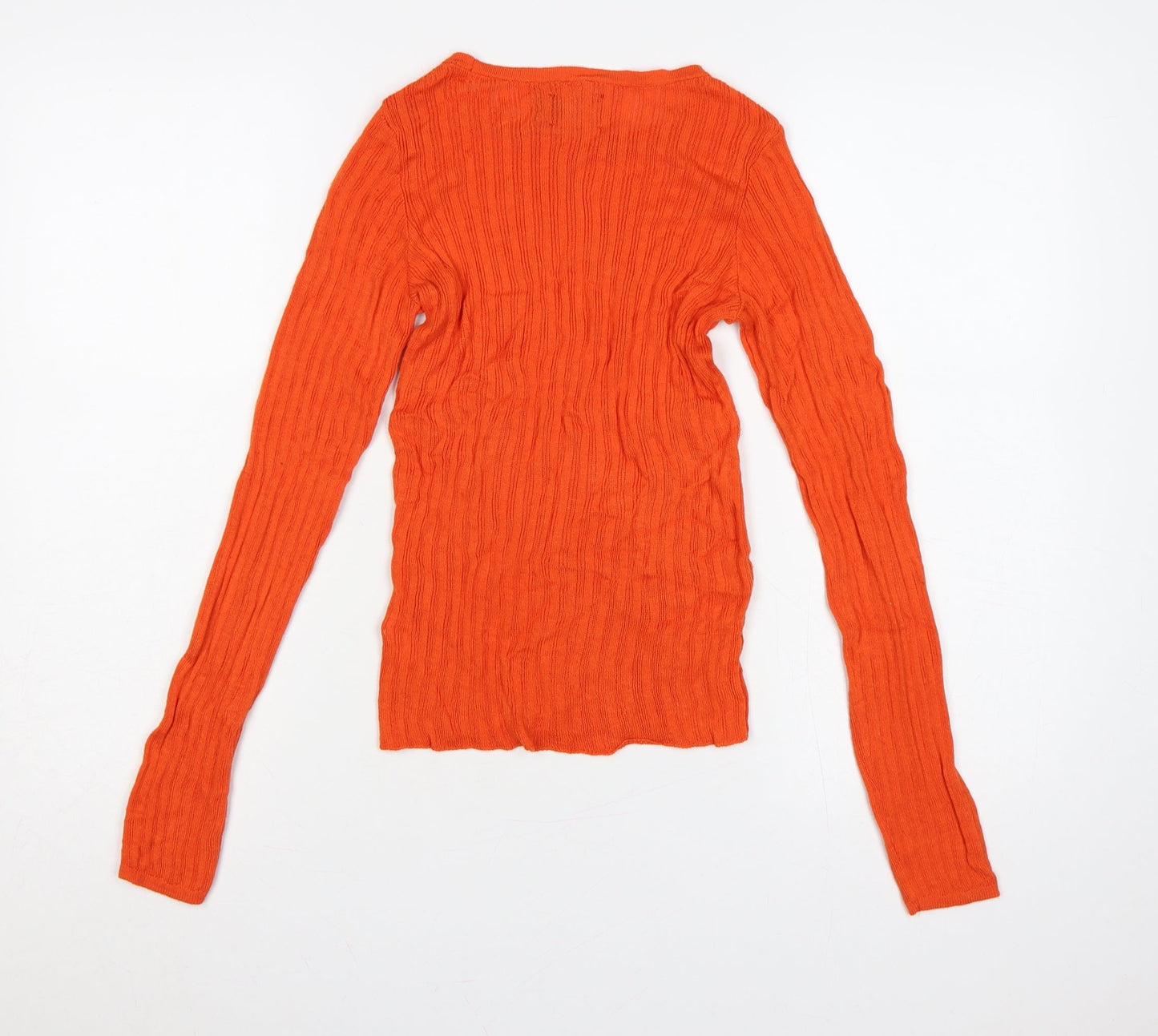 ASOS Design Women’s Orange Ribbed Crew Neck Slim Knit Jumper UK 12
