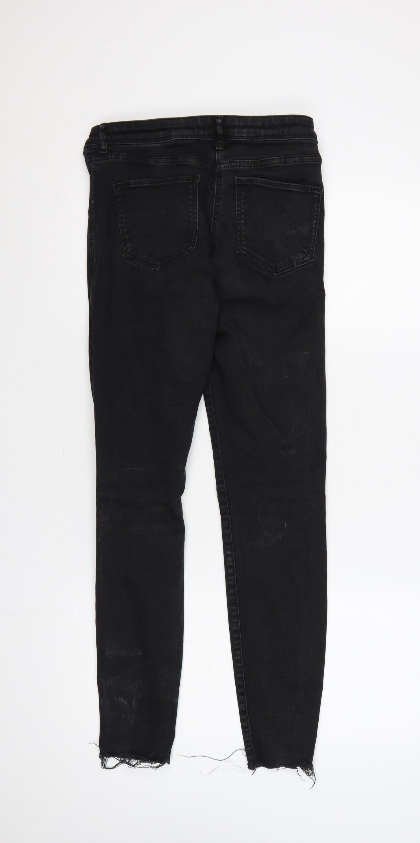 Next Women’s Black UK 8 Regular Distressed Skinny Stretch Jeans