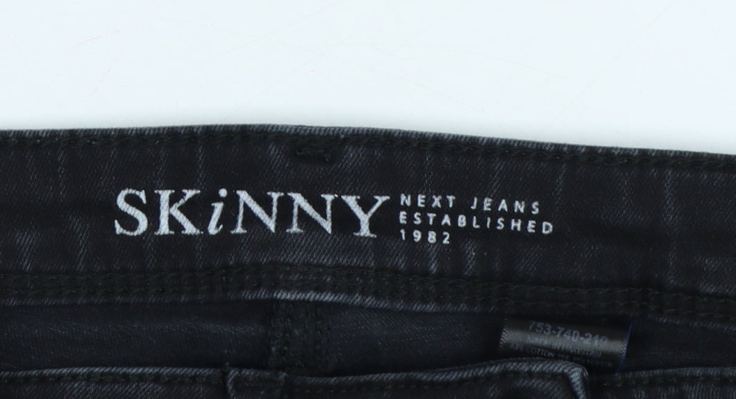 Next Women’s Black UK 8 Regular Distressed Skinny Stretch Jeans