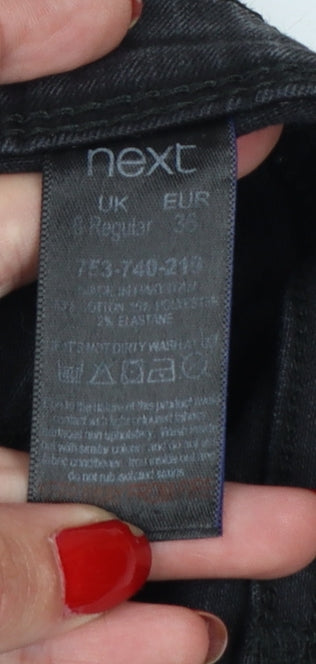 Next Women’s Black UK 8 Regular Distressed Skinny Stretch Jeans