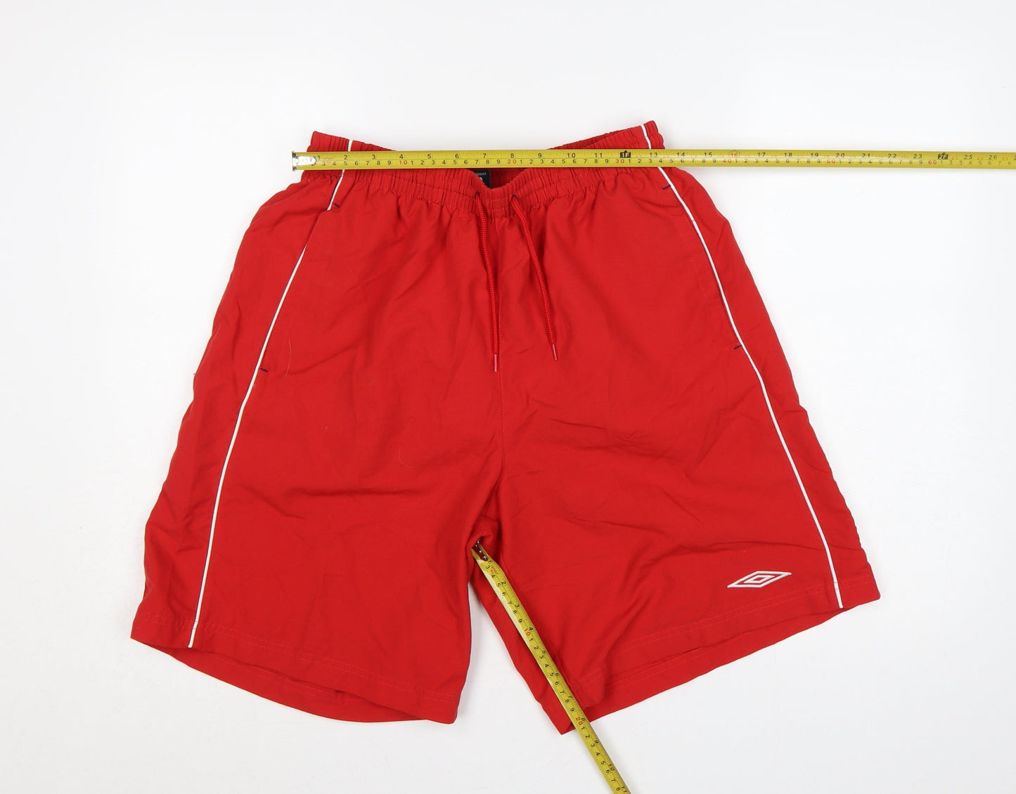 Umbro Men’s Red L Swim Shorts Mesh Lined Drawstring Sports