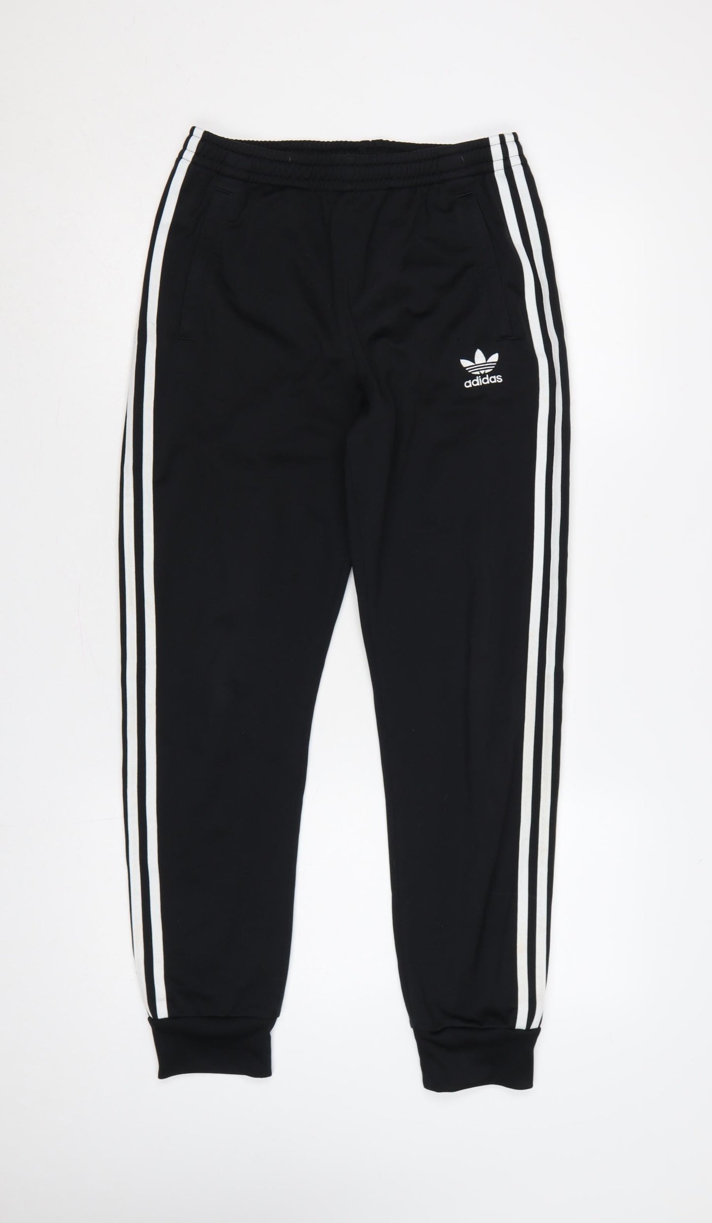 adidas Boys Black 13-14 Years Jogger Track Trousers 3 Stripe