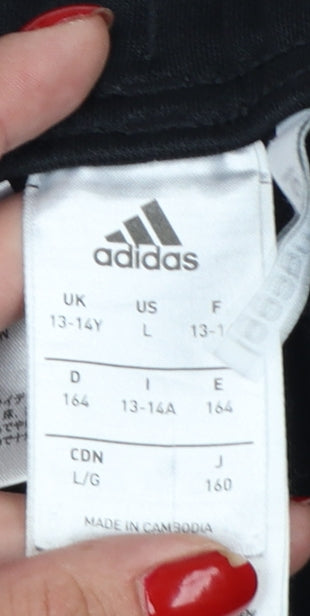 adidas Boys Black 13-14 Years Climacool Slim Jogger Trousers