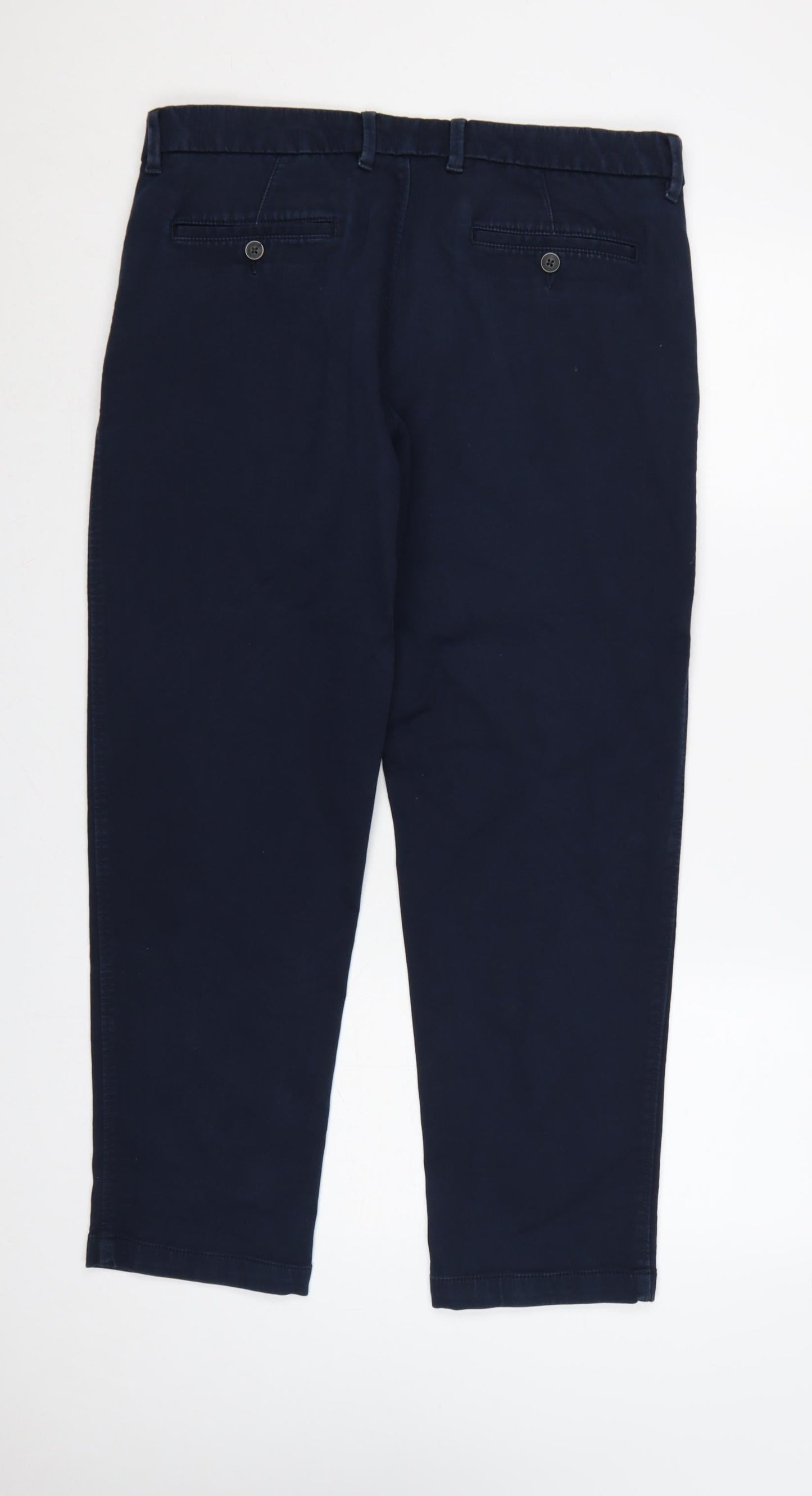 Marks and Spencer Men Blue Slim Chino Trousers 36in 29in
