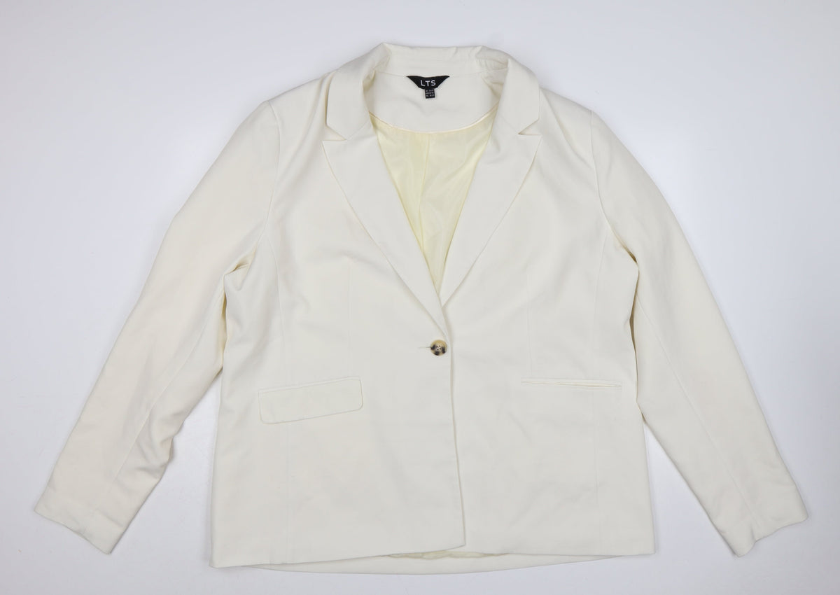Additional front view of LTS Women’s Ivory, size UK 22, Tall Single-Breasted Tailored Blazer