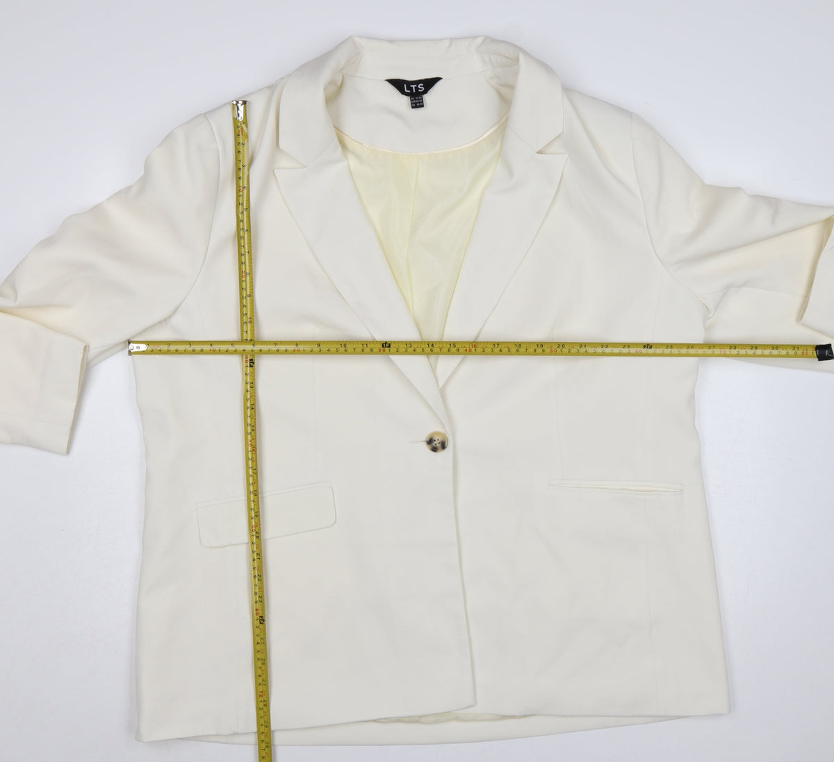 Back view of LTS Women’s Ivory, size UK 22, Tall Single-Breasted Tailored Blazer