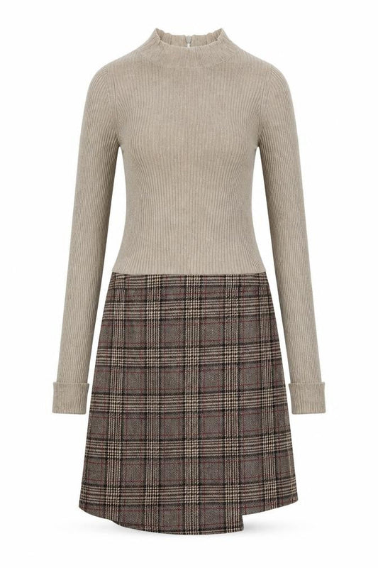 Next Women Multicoloured UK 6 Jumper Dress Plaid Zip Knit
