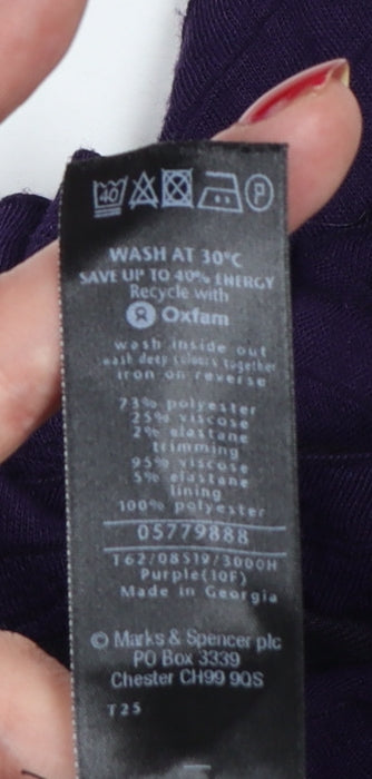 Marks & Spencer Per Una Women's Purple UK 10 A-Line Long Skirt