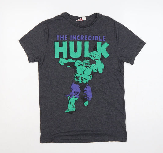 Marvel Men’s Grey S Incredible Hulk Graphic Print Crew Neck T-Shirt