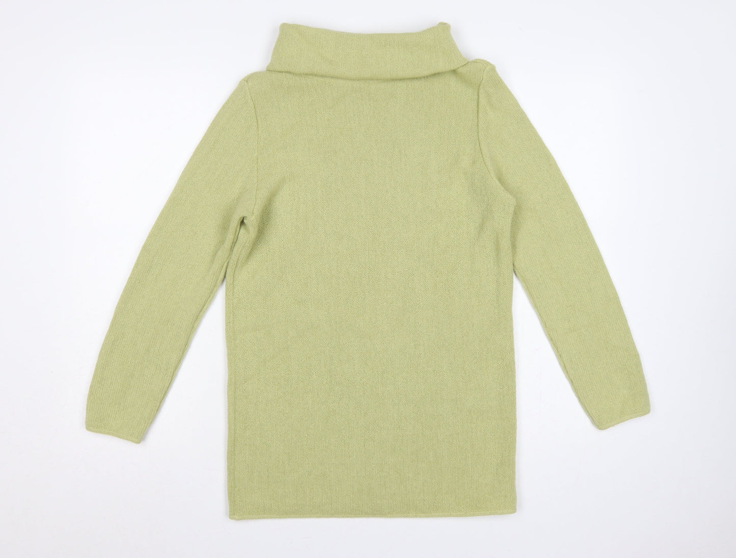 Spirit of the Andes Women Green Alpaca Roll Neck Tunic Jumper S