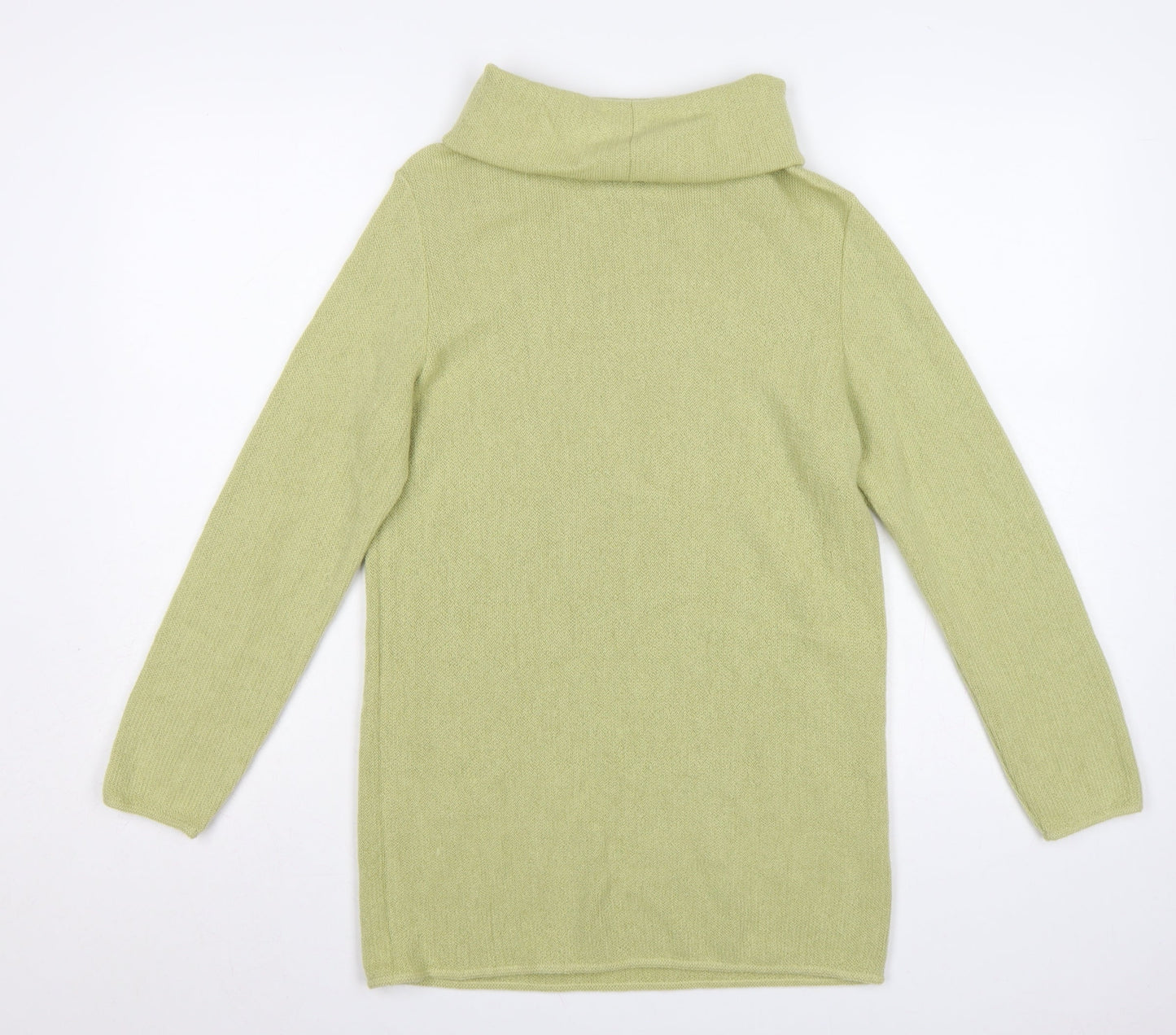 Spirit of the Andes Women Green Alpaca Roll Neck Tunic Jumper S
