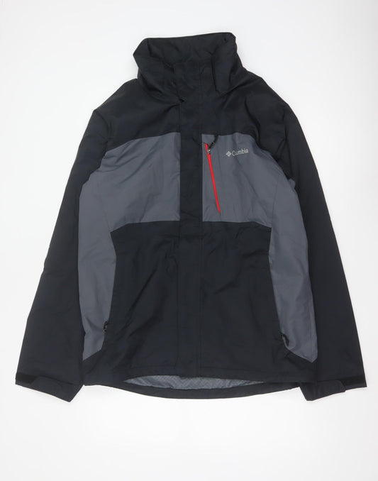 Columbia Men’s Black Grey M Interchange 3-in-1 Hooded Ski Jacket