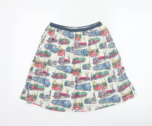 Cath Kidston Women Multicoloured XS Train Print Flare Skirt