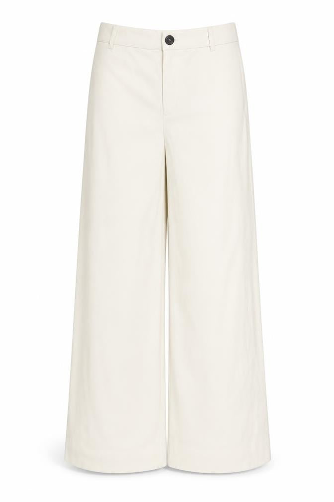 Zara Women Ivory S High Rise Wide Leg Tailored Trousers