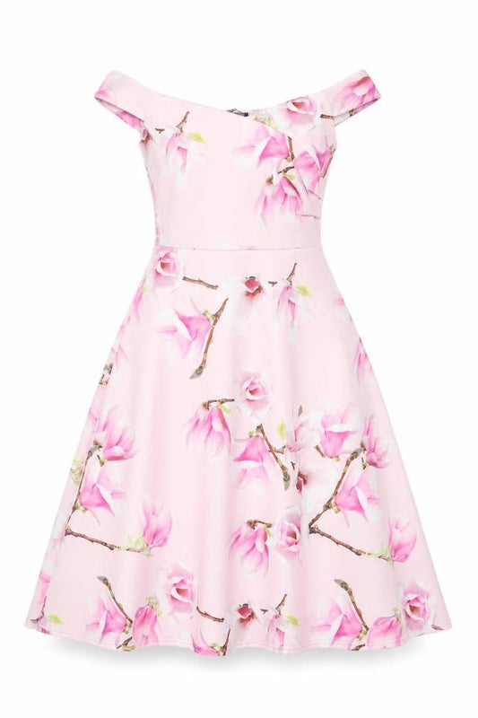 Quiz Women’s Pink Floral Fit & Flare Knee Length Dress UK 8