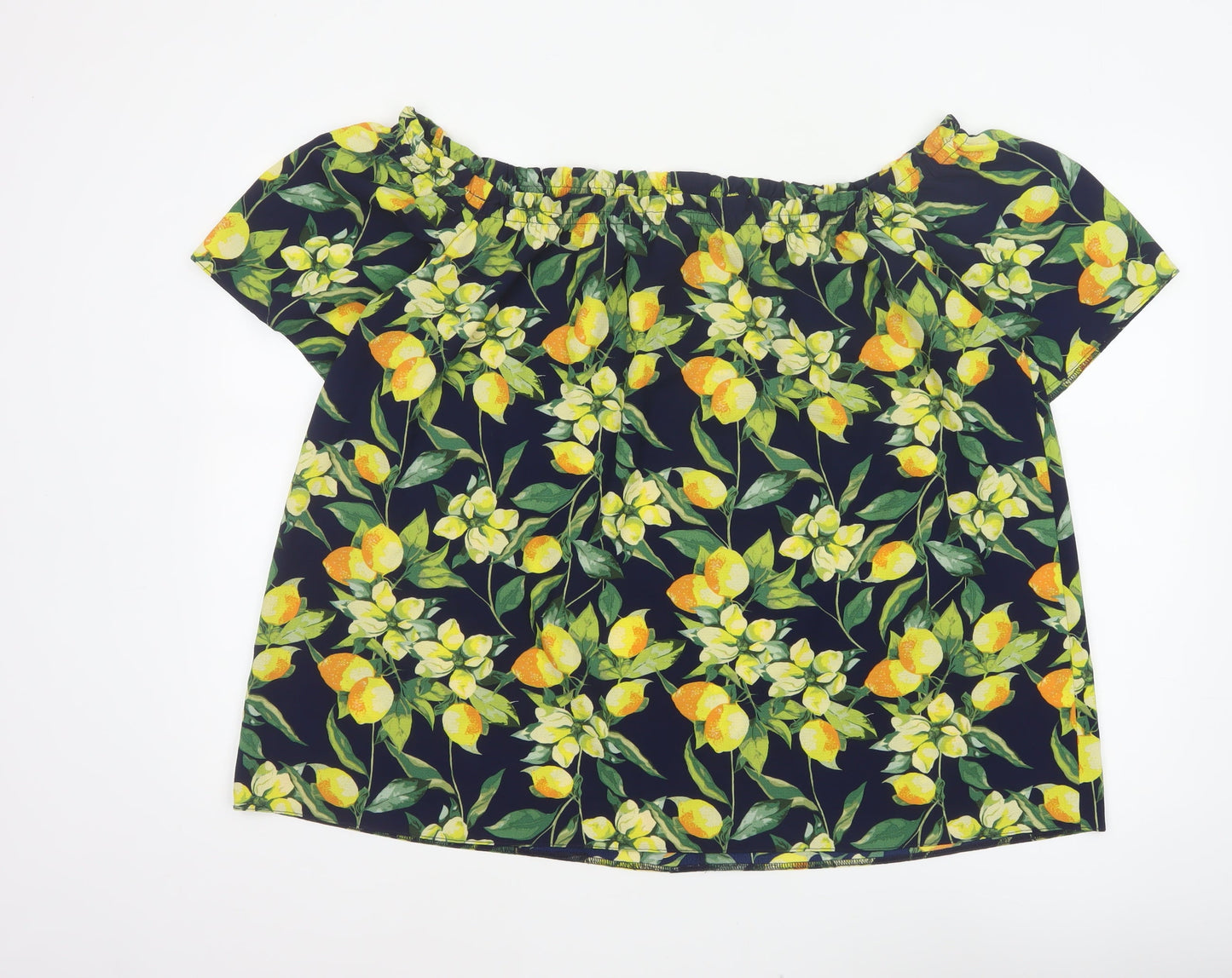 Dorothy Perkins Women Multicoloured UK 22 Floral Off Shoulder Button Blouse