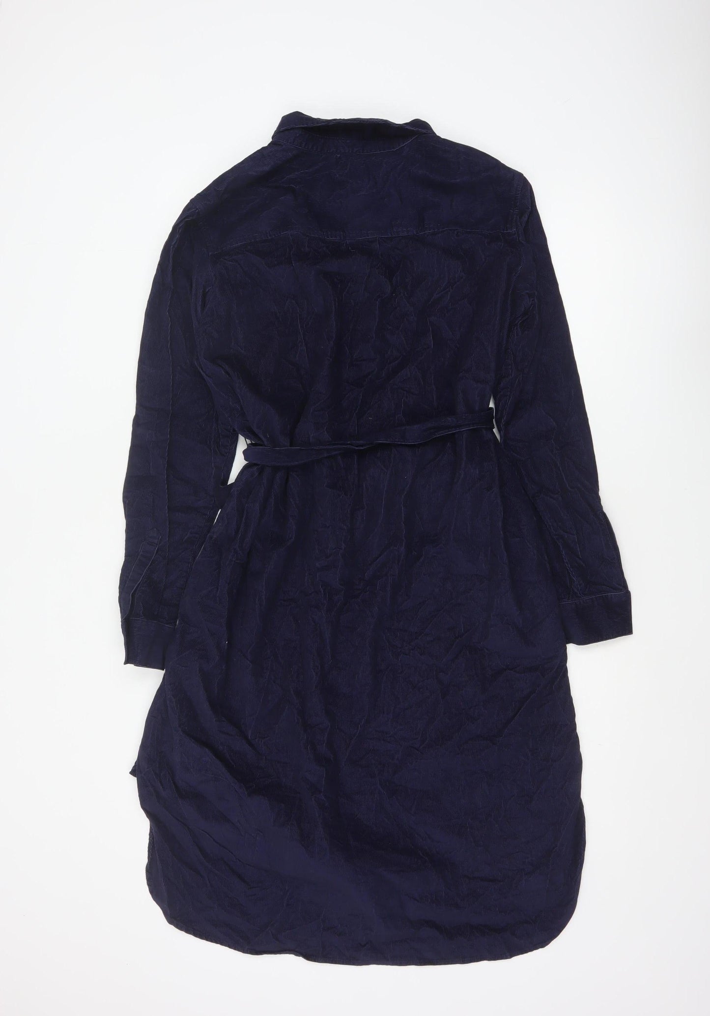 Gap Women’s Blue Corduroy Belted Shirt Dress L Long Sleeve