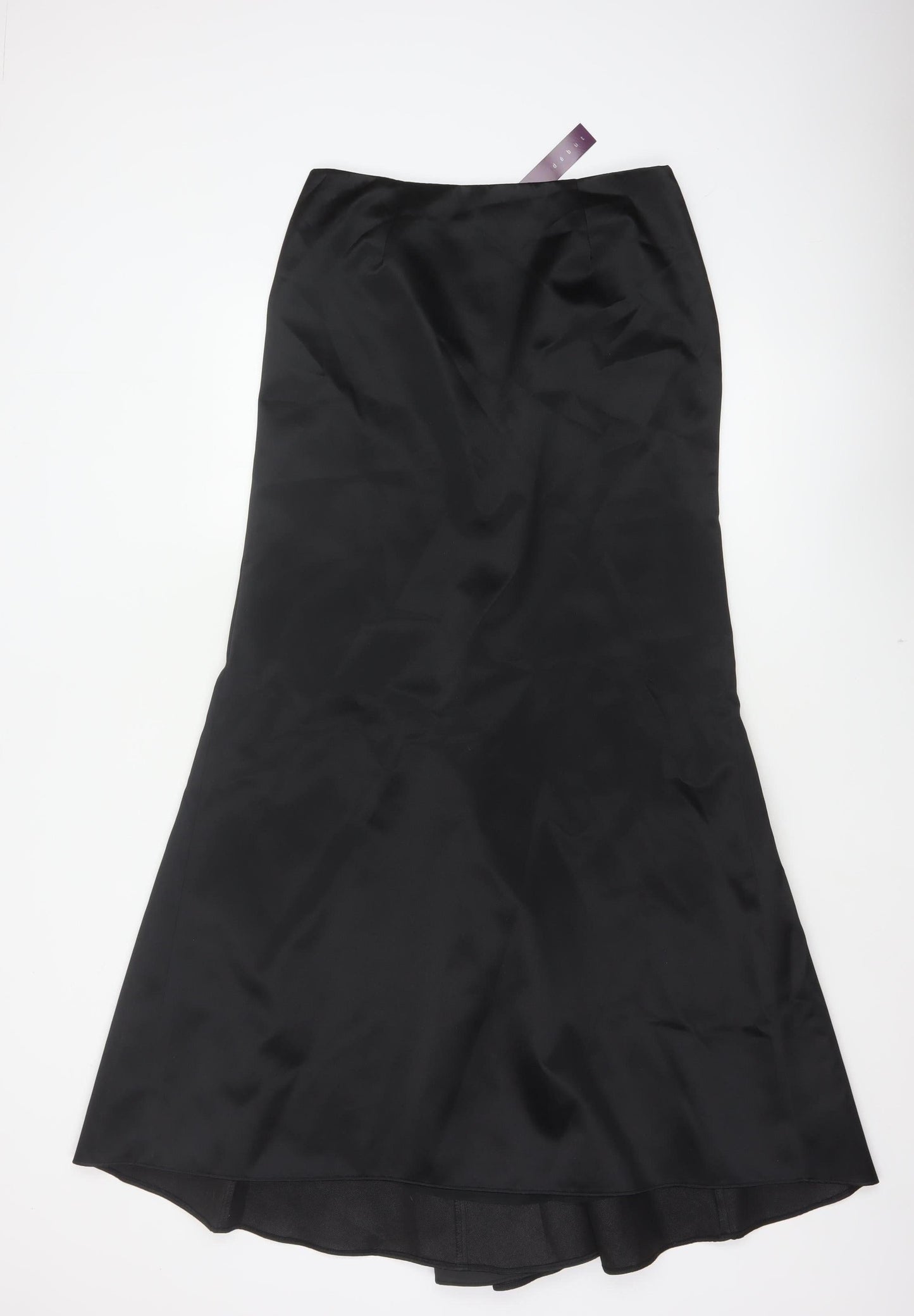 Debenhams Debut Women Black UK 12 Long Flare Satin Formal Skirt