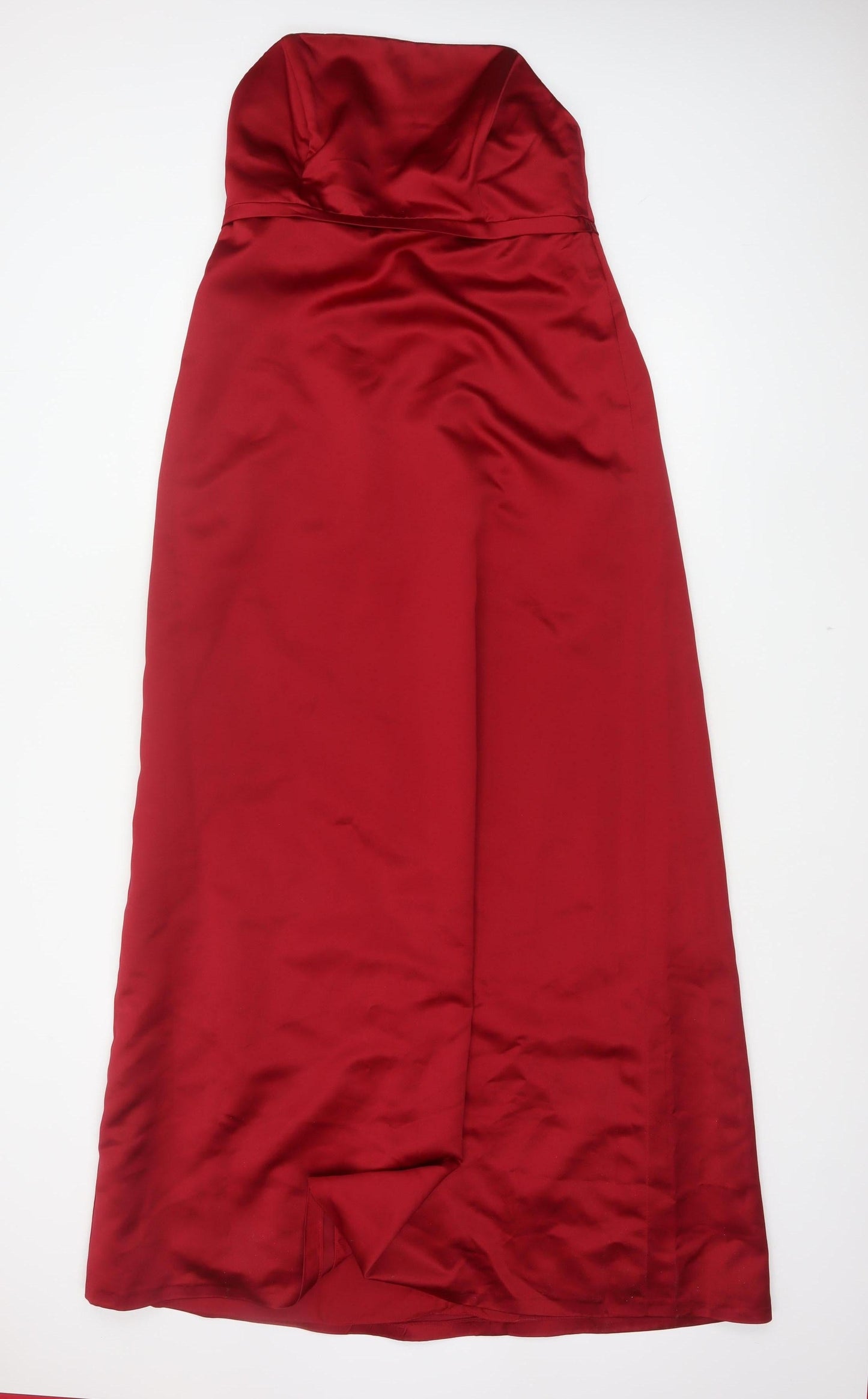 Kelsey Rose Women Red UK 18 Strapless Satin A-Line Maxi Evening Dress