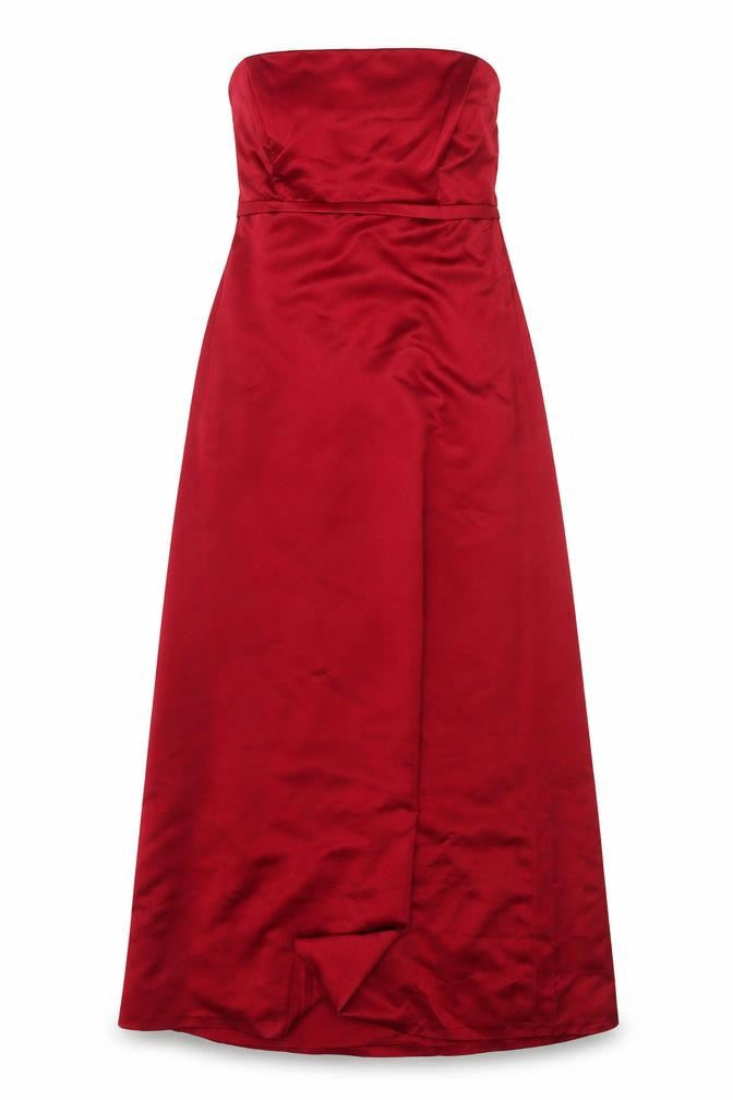 Kelsey Rose Women Red UK 18 Strapless Satin A-Line Maxi Evening Dress