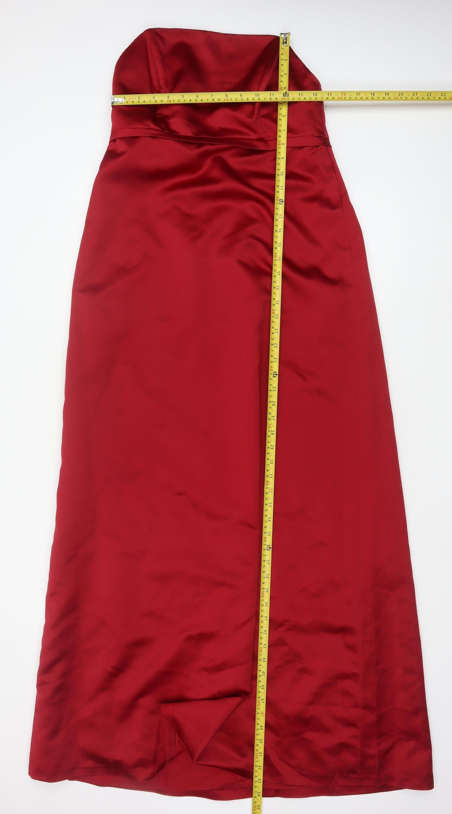 Kelsey Rose Women Red UK 18 Strapless Satin A-Line Maxi Evening Dress