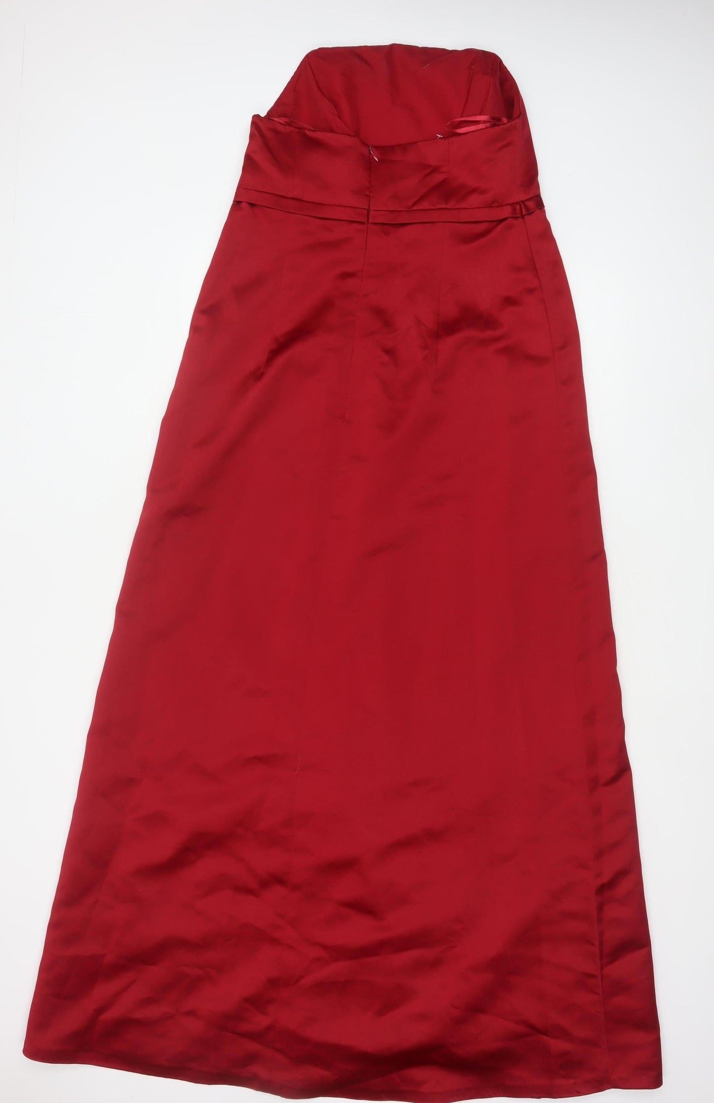 Kelsey Rose Women Red UK 18 Strapless Satin A-Line Maxi Evening Dress