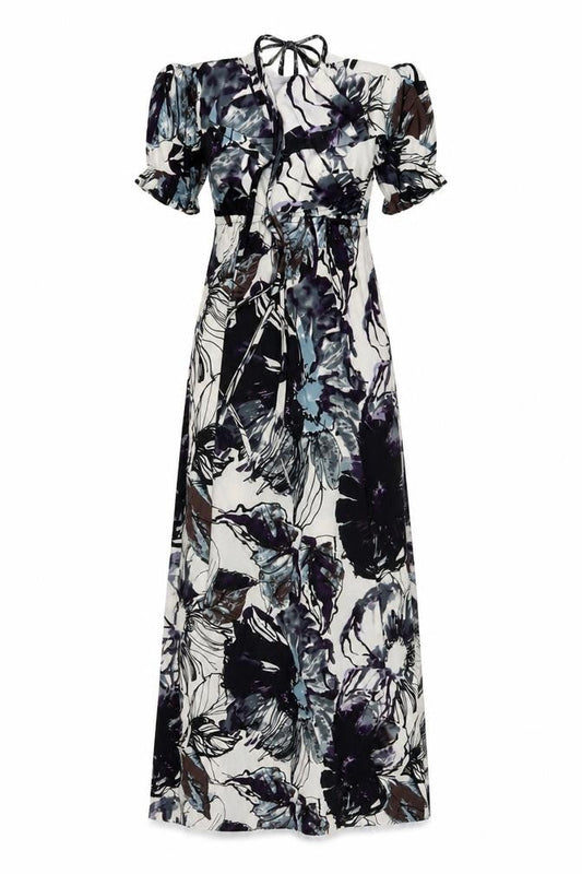 Pussycat London Women Multicoloured L Maxi Floral Off Shoulder Dress