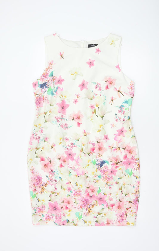 Wallis Women’s Multicoloured Floral Sheath Dress UK 14 Sleeveless