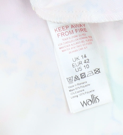 Wallis Women’s Multicoloured Floral Sheath Dress UK 14 Sleeveless