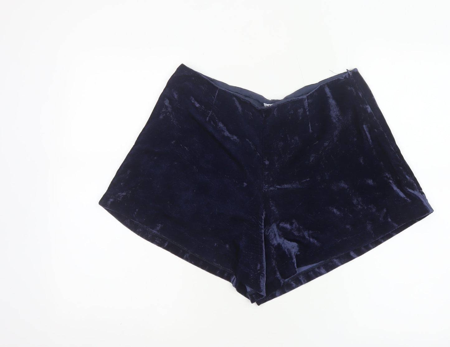 Johnnie b Women’s Blue Velvet Shorts UK 30 Party High Rise