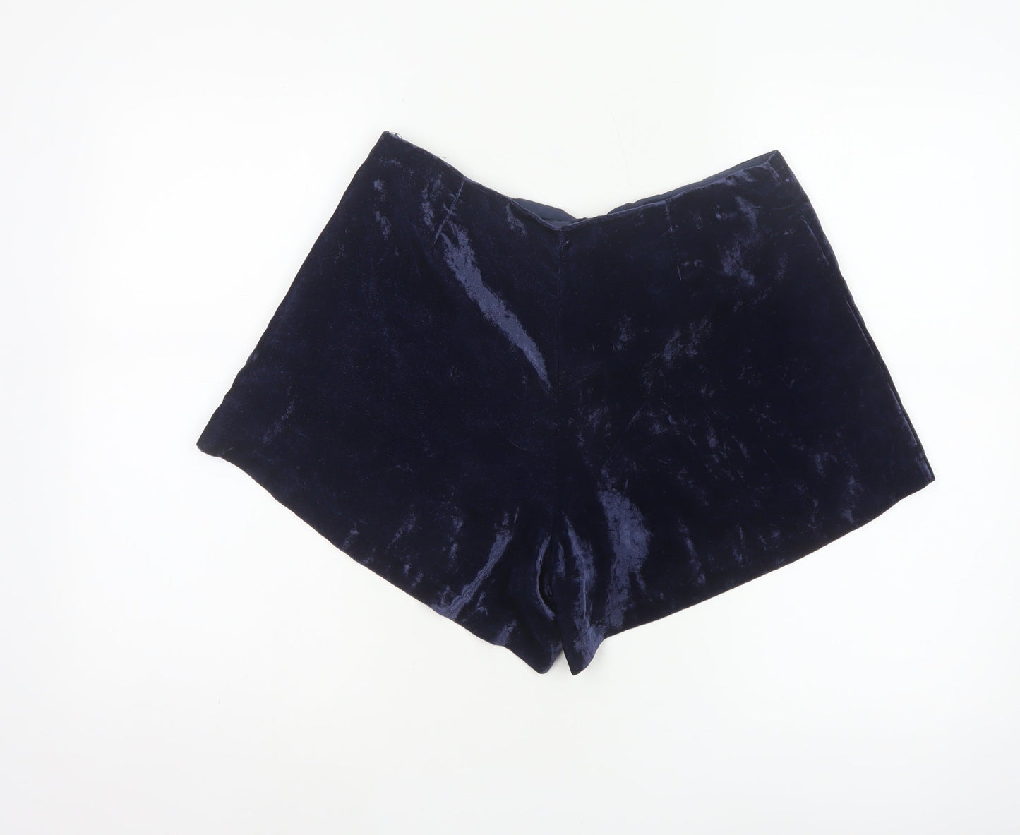 Johnnie b Women’s Blue Velvet Shorts UK 30 Party High Rise