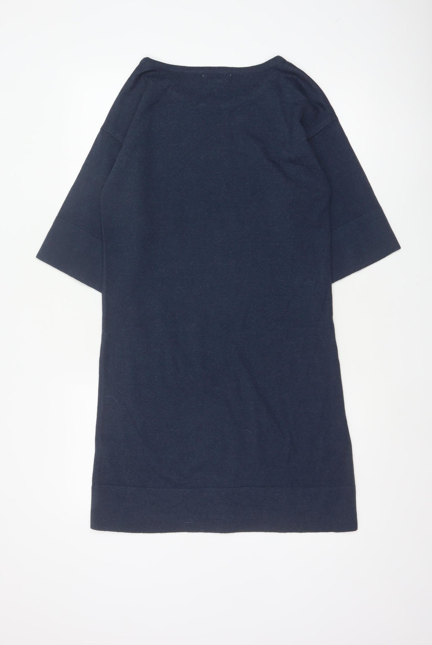 Fat Face Women’s Blue L Knit Jumper Shift Dress 3/4 Sleeve