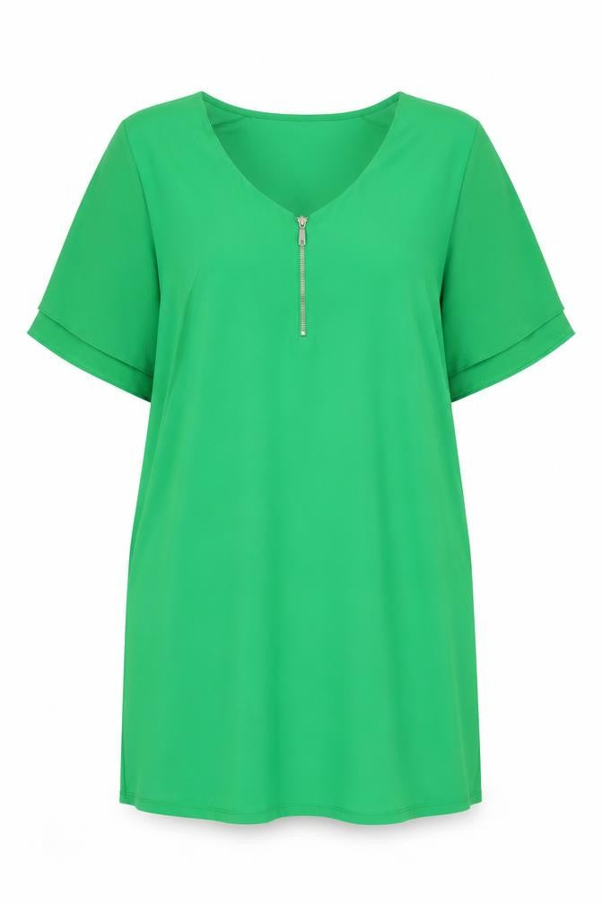 Next Women Green UK 16 Shift Dress Kimono Sleeve V-Neck Zip